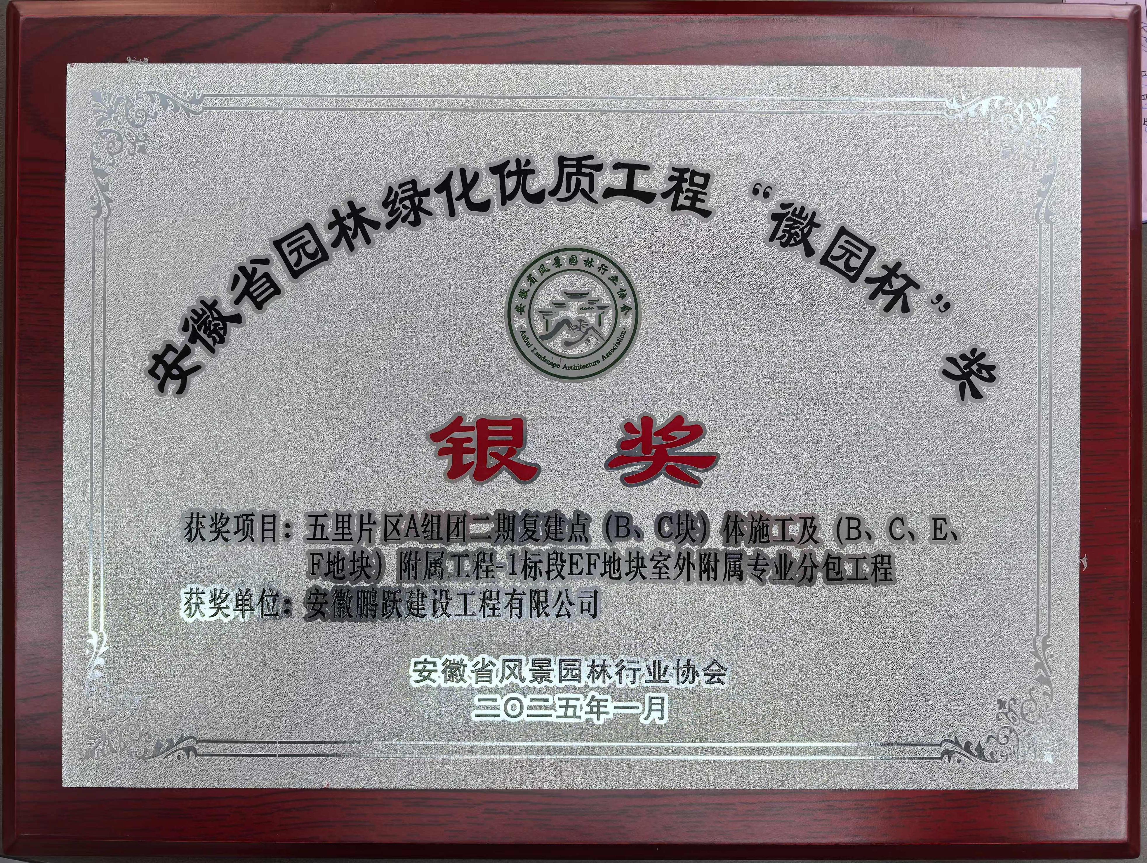 公司喜讯 ——公司承建项目荣获”徽园杯 
